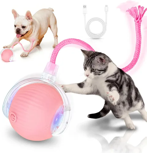 Vista 12 de Juguetes Interactivos para Gatos de Interior Pelota Automática Inteligente que Rueda para Gatitos Aburridos Mascota Mejorada de Movimiento Rápido