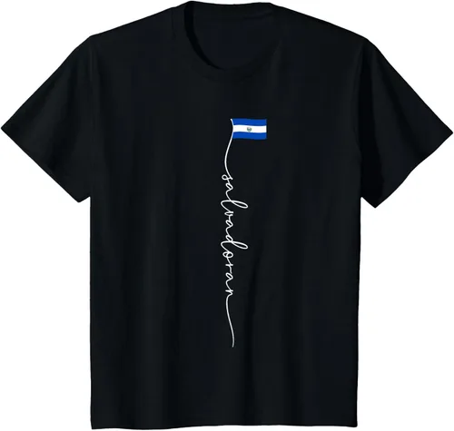 Vista 40 de Camiseta con la bandera salvadoreña de El Salvador