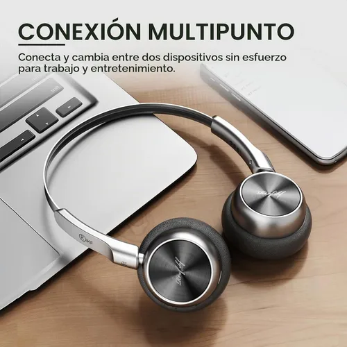 Vista 7 de iKF Auriculares Bluetooth inalámbricos retro R1, tiempo de reproducción de Negro