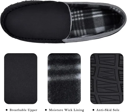 Vista 5 de MIXIN Pantuflas estilo mocasín para hombre con espuma viscoelástica.