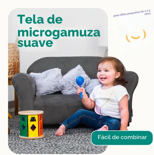 Vista 4 de Keet - Sofá infantil de peluche con almohadas decorativas