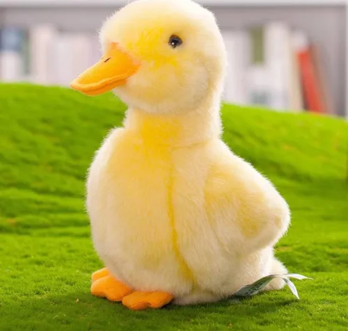 Vista 2 de Pollito amarillo de 6 pulgadas y juguetes de peluche de pato amarillo de 8 pulgadas