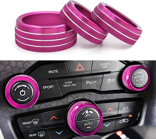 Vista 15 de Auprite Fundas de perilla de control de clima para accesorios Challenger 2015-2023 2024, para Dodge Charger 2015-2023 2024, para Dodge Chrysler Negro