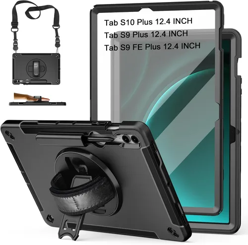 Vista 25 de Funda para Galaxy Tab S6 Lite de 10.4 pulgadas 2024/2022/2020: funda de TPU de grado militar a prueba de golpes con protector de pantalla - soporte