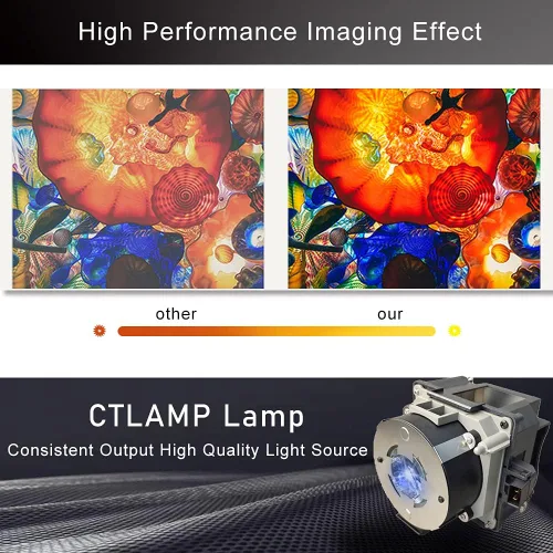 Vista 3 de Módulo de lámpara de proyector de repuesto EP93 / V13H010L93 con carcasa compatible con elplp93 EB-G7000W EB-G7100/NL EB-G7200W EB-G7800 G7200WNL