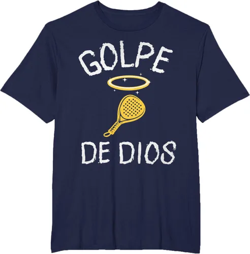 Vista 18 de Golpe De Dios Padel Player Sport in Spanish En Espanol Men's T-Shirt