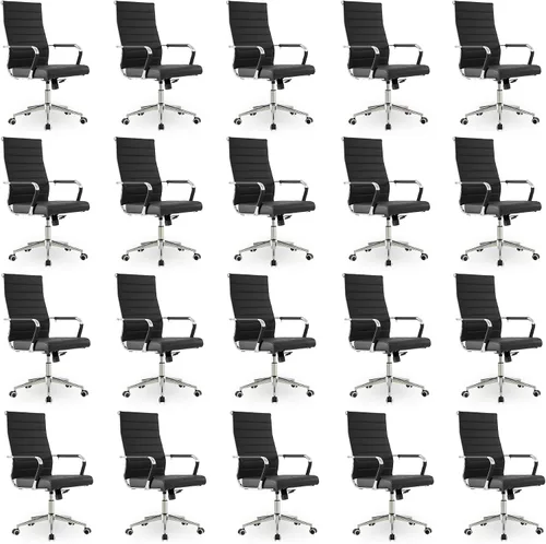 Vista 44 de Okeysen Office Desk Chair, Ergonomic Leather Modern Conference Room Chairs, Executive Ribbed Height Adjustable Swivel Rolling Chair for Home Office