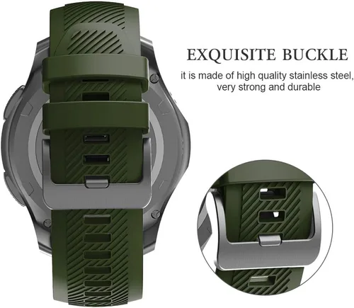 Vista 4 de NotoCity Correa de repuesto para Gear S3 Frontier sin huecos, correa de repuesto de silicona para Gear S3 Frontier/Classic/Galaxy Watch 1.811 in