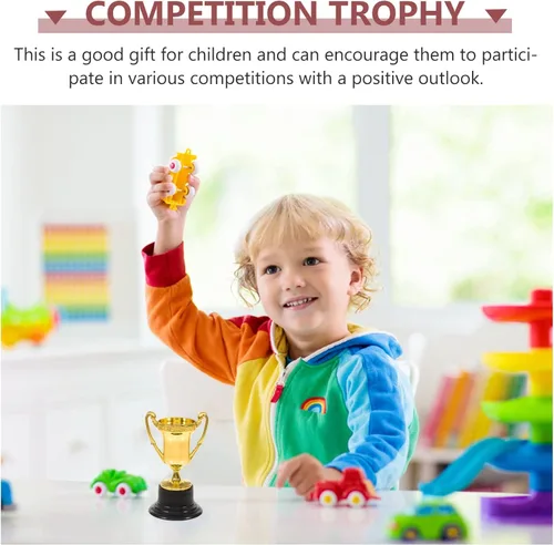 Vista 2 de IMIKEYA Premios Mini Trofeos: 10/25Pcs Mini Trofeos para Niños Premios Plástico Oro Recompensa Trofeos Mini Premio Trofeos Copa