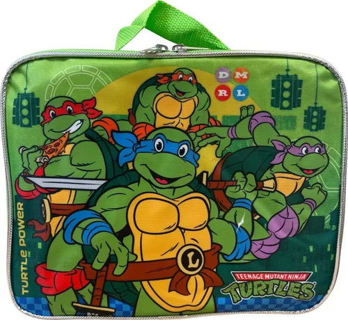 Vista 5 de Ruz Group - Mochila con licencia para niños de 16 pulgadas con lonchera extraíble, Verde, multi color, Tortugas Ninja