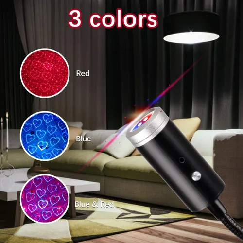 Vista 3 de Luz nocturna de estrella USB, 9 modos funcionales, 24 efectos de iluminación, decoraciones estroboscópicas activadas por sonido