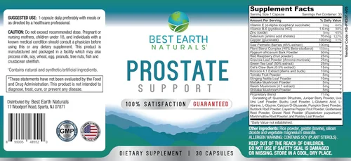 Vista 5 de Best Earth Naturals Suplemento de apoyo de próstata para hombres - Soporte de próstata - Suministro para 30 días
