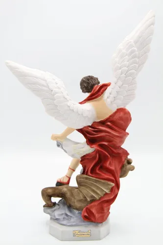 Vista 7 de Vittoria Collection Estatua italiana de Arcángel de San Miguel de 11 pulgadas, estatua de escultura de ángel de la guarda, protección fabricada