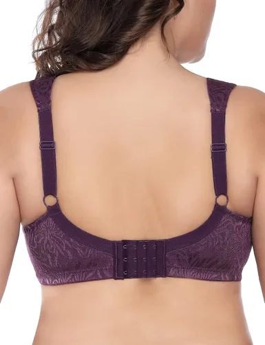 Vista 4 de Deyllo Women's Full Coverage Plus Size Comfort Minimizer Bra Wirefree Non Padded