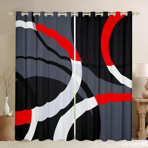 Vista 29 de Feelyou Cortinas de videojuegos negro y gris para niños, dormitorio, música, audífonos, notas, cortinas de ventana, para niños, adolescentes