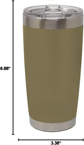 Vista 6 de LaserGram Vaso aislado al vacío de 20 onzas, cangrejo, grabado personalizado incluido (camuflaje verde)