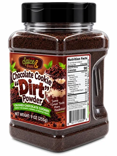 Vista 6 de Polvo de Galleta de Chocolate "Dirt" Cobertura para Helado y Decoración de Postres por Dasher's Spice & Beans 9 oz.