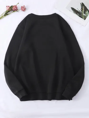 Vista 2 de Floerns Camiseta de manga larga con cuello redondo y forro térmico para mujer