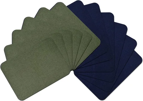 Vista 8 de 15 piezas de parches de tela de calidad premium para planchar por dentro y por fuera, adhesivo más fuerte, algodón, rojo, verde, azul, marrón