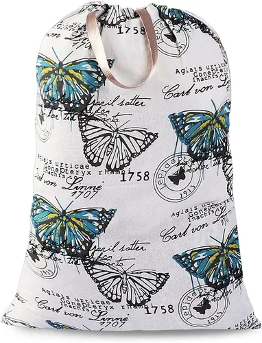 Vista 12 de Sanlykate Bolsa de lavandería extragrande con cierre de cordón y asa, 28 x 40 pulgadas, bolsa de ropa sucia de viaje resistente para lavandería