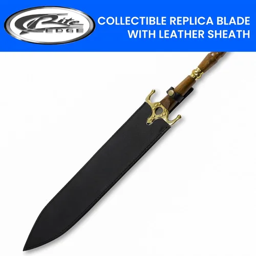 Vista 4 de SZCO Supplies Espada de fantasía de estilo celta con mango de maderalatón de 29.25 pulgadas con funda