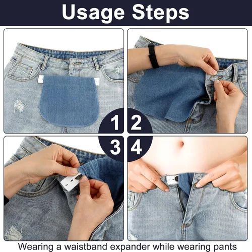 Vista 7 de DSLSQD Extensor de pantalones de maternidad, extensor de pantalones de embarazo ajustables, extensor de botón para jeans, extensor de botón