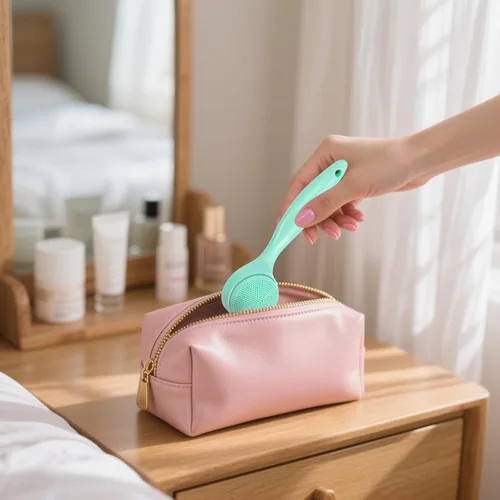 Vista 8 de Paquete de 2 cepillos exfoliantes de silicona para la cara, cepillo manual de limpieza facial manual, limpiador de puntos negros, cerdas suaves