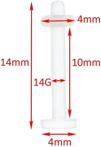 Vista 2 de Oasis Plus 10 Uds. 14G Clear Flexible Bioplast Retenedor Labio Studs Monroe Labret Belly Rings Serpiente Mordeduras Ojos Piercing, Plástico