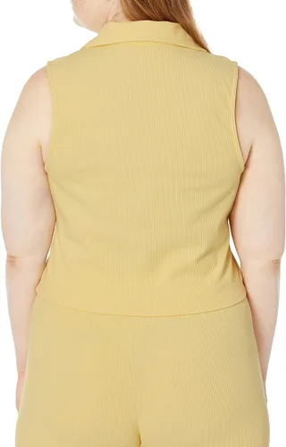Vista 5 de The Drop Flora - Top corto ajustado con cuello fruncido para mujer