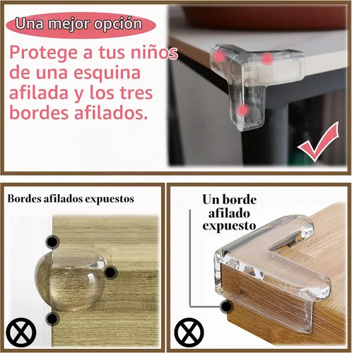 Vista 3 de saicheek 4 Piezas Grande (Longitud: 1.7 pulgadas) Protector de Esquina de Silicona a Prueba de Bebés, Protectores de Esquina de Mesa para Bebé