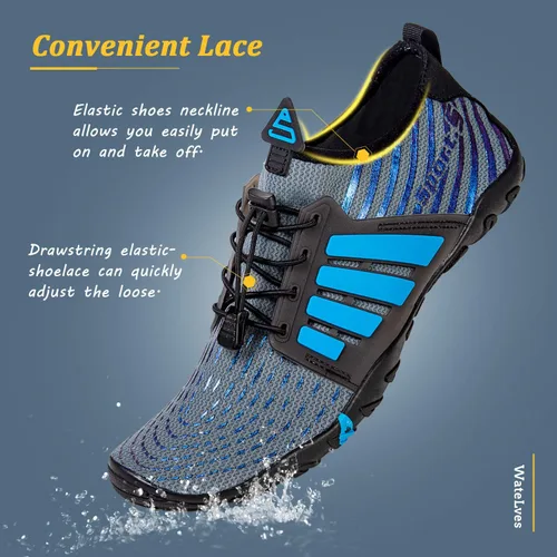 Vista 6 de WateLves - Zapatos de agua para hombres y mujeres, para natación, playa, piscina, surfear, hacer yoga o aeróbico acuático, calcetines para el agua