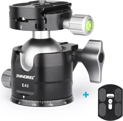 Vista 8 de Cabeza de bola de trípode de perfil bajo, cabeza de bola INNOREL panorámica de metal CNC de 360 ° con placa de liberación rápida universal Arca
