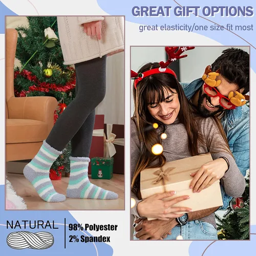 Vista 5 de ANTSANG Womens Fuzzy Socks Slipper Winter Fluffy Comfy Cozy Socks Cabin Warm Home Socks