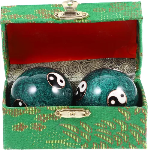Vista 9 de Healifty 1 set Baoding Masaje de manos Esmalte Suave para Alivio y Salud de las Articulaciones para Ejercicio de Mano y Relajación