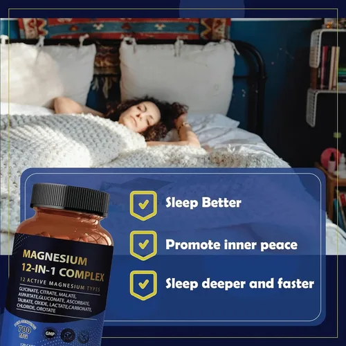 Vista 4 de Puravita Complejo de magnesio 700 mg 12 en 1 Suplemento de magnesio con glicinato, citrato, malato y más Fácil absorción, apoyo energético, vegano