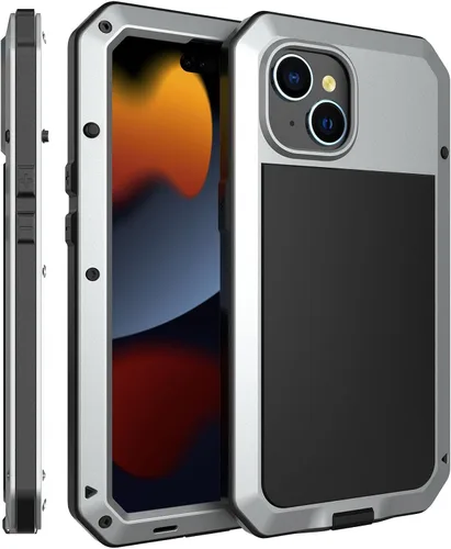 Vista 10 de Funda para iPhone 15 Heavy Duty Metal a prueba de golpes Tough Negro