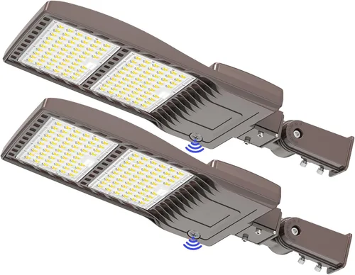 Vista 32 de BBESTLED 400W/320W/240W luces LED para estacionamiento con brazo y montaje deslizante, iluminación exterior del atardecer al amanecer, luz