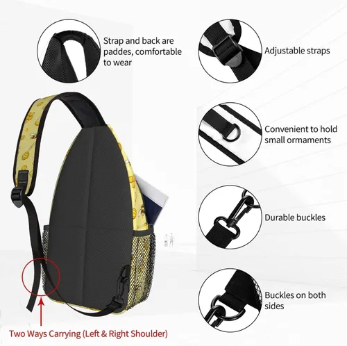 Vista 3 de Famame Mochila bandolera para el pecho, bolsa de hombro, gimnasio, ciclismo, viajes, senderismo, mochila para hombres y mujeres, Multicolor 34