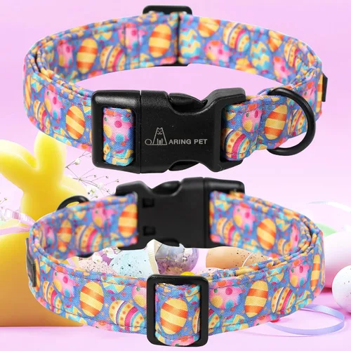 Vista 230 de Aring Pet Collar de algodón, ligero y ajustable, con hebilla de liberación rápida, para perros pequeños, medianos y grandes, para cachorros, S, Hoja