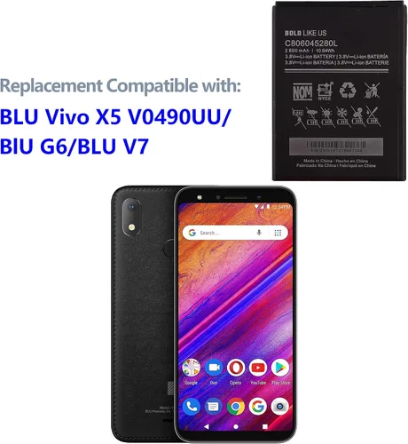 Vista 4 de Batería C806045280L compatible con HBLU Vivo X5 V0490UU/BlU G6/BLU V7 con herramientas