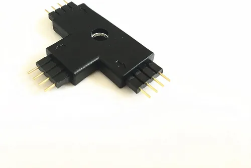 Vista 5 de 10 conectores hembra en forma de T de 0.394 in, 4 pines de 3 extremos para tira de luz LED RGB 5050 Flex (forma T)