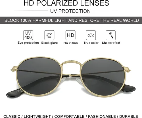 Vista 4 de Gafas de sol polarizadas para niños marco de metal clásico para bebés niños y niñas de 0 a 18 años tres tamaños 100 protección UV