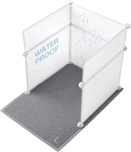 Vista 8 de MEEXPAWS Recinto de Caja de Arena para Gatos con Protector contra Salpicaduras Pequeño 20.5L × 14A x 18Al pulgadas, Láminas de Plástico Ligero
