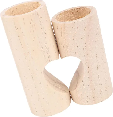 Vista 6 de Zerodis 2Pcs Tea Light Candle Holder Tea Light Holders Shaped Decorative Wood Tealight Candlestick Set Romantic Dinner Candlestick Stand for Table