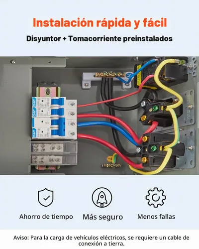 Vista 5 de VEVOR Panel de salida de energía temporal, caja de interruptor eléctrico para RV resistente a la intemperie con receptáculo de 20/30/50 amperios