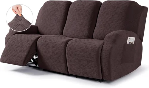 Vista 38 de VANSOFY Funda para silla reclinable, 3 piezas elásticas para silla reclinable, funda suave para silla reclinable, protector de muebles para perros