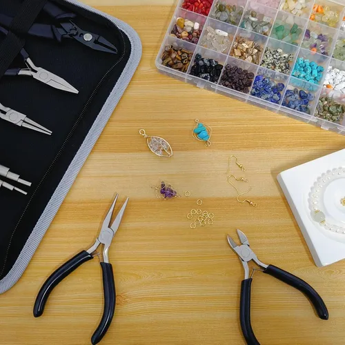 Vista 5 de Juego de 10 alicates de joyería para la fabricación de joyas, reparación y envoltura de alambre