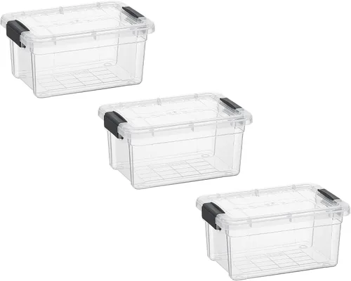 Vista 88 de Superio Mini contenedor de almacenamiento de plástico para crayón, suministros de arte y estuche de costura, organizador pequeño apilable