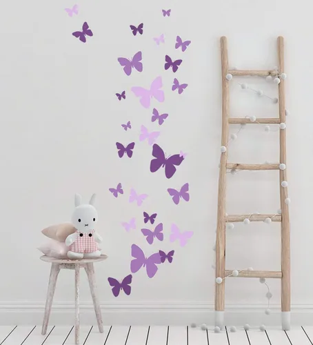 Vista 3 de Calcomanías de pared de mariposa para adolescentes y niñas, calcomanías de pared para dormitorio, decoración de habitación de niños, decoración de 3