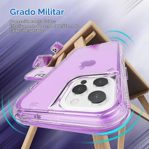 Vista 2 de ORIbox - Funda compatible con iPhone 13 Pro Max y 12 Pro Max, resistente a los golpes, anticaídas, transparente Púrpura Cristal